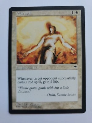 MTG Magic The Gathering Card Warmth Enchantment White Tempest 1997 - Image 1 of 2