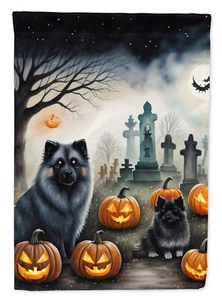 Keeshond Spooky Halloween Flag - Picture 1 of 13
