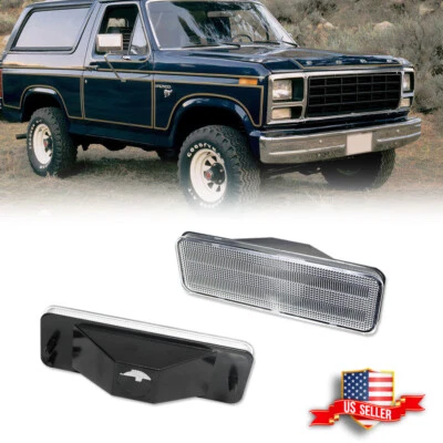 Clear Lens Front Parking Turn Signal Lights For 80-86 Ford Bronco F150 F250 F350 - Image 1 of 4