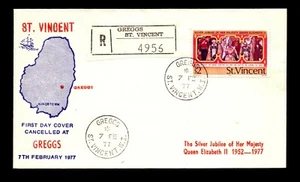 St Vincent 1977 $2 FDC / Greggs Registered - L17048 - Picture 1 of 2