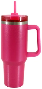 40 Oz Stainless Steel Tumbler with Straw and Handle, Double Wall Insulated - Picture 1 of 11
