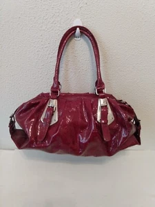 Bolso de Hombro Granate Tono Plateado Mujeres Imitación Charol Cocodrilo Cremallera Doble Asa - Imagen 1 de 20