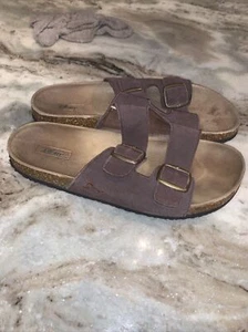 DISNEY buckle sandals LEATHER shoes mens 12 / womens 14 adjustable straps EUC - Picture 1 of 9