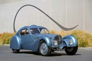 Bugatti Retro 1936 Tipo 57SC Cupé Atlantiqu Alta Resolución Pared Deco Estampado y Póster - Imagen 1 de 1