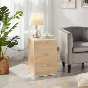 Modern Bedside Table Storage Nightstand Cabinet w/ 3 Drawers Bedroom Furniture - Picture 1 of 43