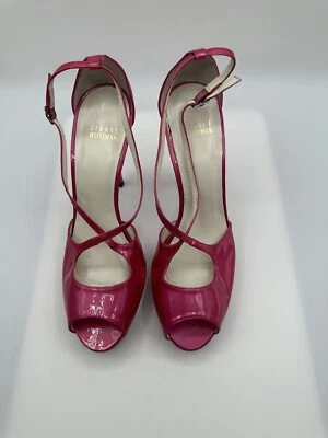 Stuart Weitzman Fuchsia Patent Leather Pump Platform Women Shoes Size 9M - Image 1 of 4
