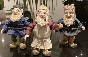 Clothtique Possible Dreams Vintage Elf Santa's Helpers Paper Mache Goblins X 3 - Imagen 1 de 8