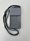 Lakeland Bowness Leather Cross Body Phone Bag in Navy Blue