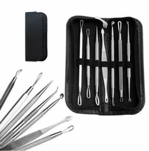 Juego de herramientas Pinillas Popper, 7 piezas removedor de espinillas extractor de comedones de acné inoxidable - Imagen 1 de 9