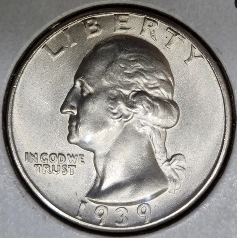 1939 P Washington Quarter, Gem BU Cover