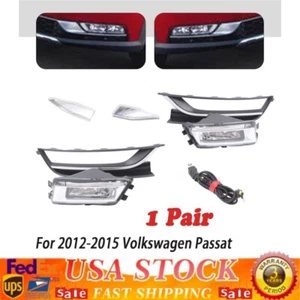 For 2012-2015 Volkswagen Passat Fog Light Kit LH+RH Fog Light W/ Bezels &Trim US - Picture 1 of 12