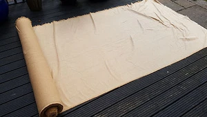 Tela de tapicería arena tostada mezcla de algodón rollo de 10 metros barco de lujo cámper caravana - Imagen 1 de 2