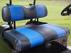Blue/Black Replacement Seat Cover for Club Car Precedent 2004+ Golf Car 2pc Set