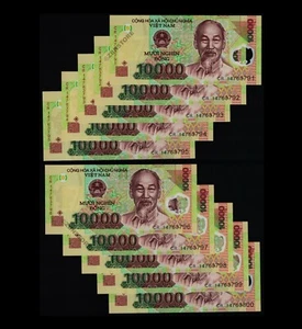 10 x 10,000 Vietnam Dong Polymer Banknotes Uncirculated Currency 10PCS UNC + COA - Picture 1 of 5