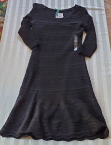 NWT Lauren Ralph Lauren Black Viscose & Nylon Crochet Dress Petite SP - Picture 1 of 7