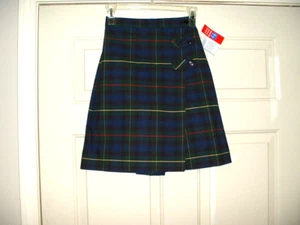 Uniforme Escolar Niña Skorts Talla 14 Niñas Azul Marino y Verde Cuadros NUEVO - Imagen 1 de 4