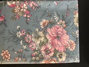 CLEARANCE - 1+YD FLOWERS ON COUNTRY BLUE - CONCORD - Picture 1 of 1