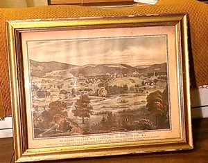 Impresión artística enmarcada Borghese vintage WILLIAMS COLLEGE Williamstown Mass 1850 - Imagen 1 de 6
