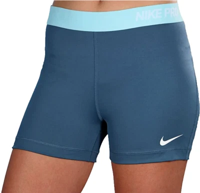 NEW NIKE PRO [XS] Women's 3.0'' Compression Yoga/Gym Shorts-Teal/Blue 696358-305 - Image 1 of 2