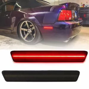 2Pcs Rear Red Led Bumper Side Marker Light for 1999-2004 Ford Mustang Smoke Lens - Bild 1 von 10