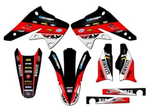 2004-2005 KX 250F Ricochet Negro Senge Gráficos Kit Compatible Con Kawasaki - Picture 1 of 4