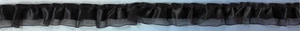 3/4" BLACK RUFFLED ORGANZA & SATIN FABRIC TRIM 10 YARDS - Picture 1 of 1