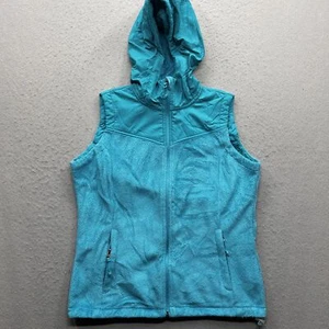 Made for Life Women's Medium Turquoise Hooded Fleece Vest - Picture 1 of 9