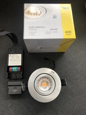 SLV SLIM LED Einbaustrahler Brushed Aluminium Deckenspot 6W 2700K 400lm Dimmbar - Bild 1 von 4