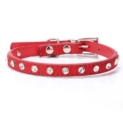 Hundehalsband Strass Halsband Luxus Rot Red Chihuahua Yorkie Schick S NEU - Bild 1 von 2