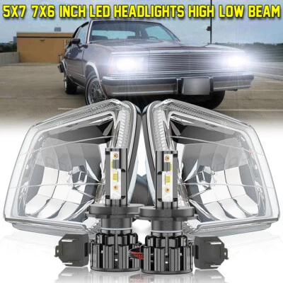 Faróis de LED 9003/H4 Hi-Lo feixe ponto 7X6 5X7 polegadas para Isuzu Pickup I-Mark - Imagem 1 de 4