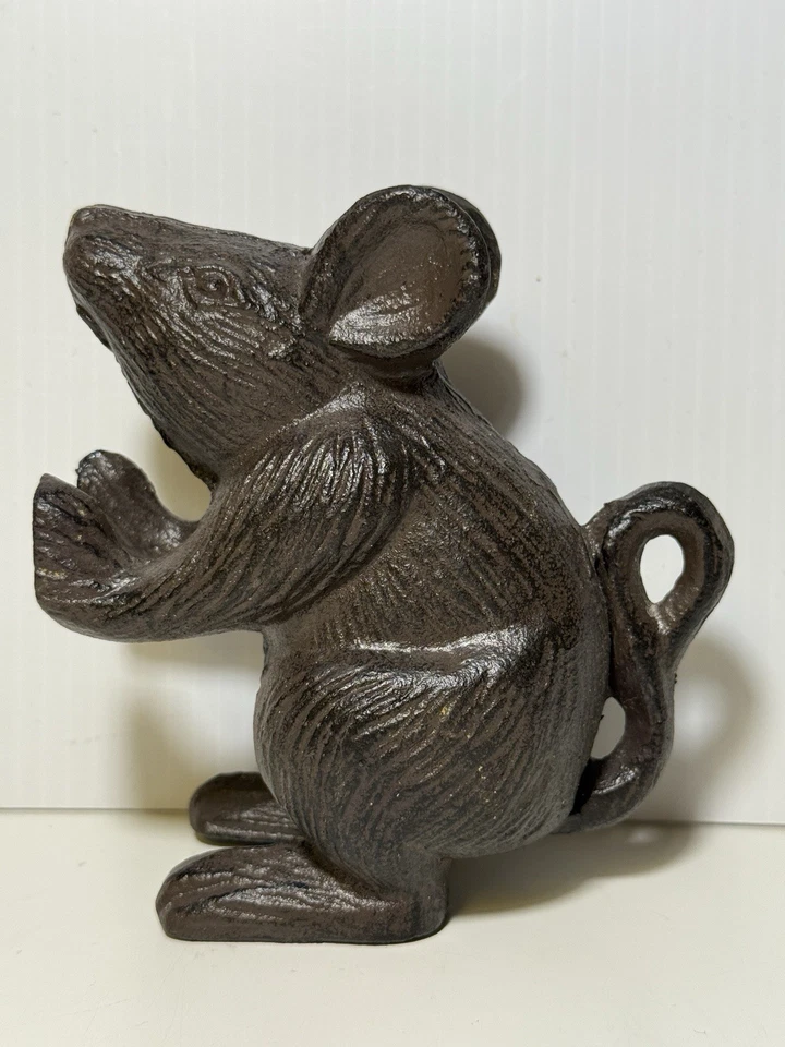 Cast Iron Mouse Door Stop Bookend Rustic 4 3/4” - Image 1 of 4