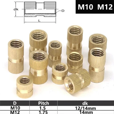 M10 M12 Rändelmutter Gewindeeinsatz Einpressmutter Einschlagmutter Messing - Bild 1 von 4