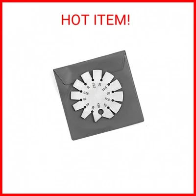 QWORK Bevel Gauge, Stainless Steel Axe Angle Gauge Round Shape Knife Angle Finde - Image 1 of 2
