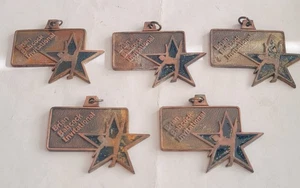 brian babcock invitational key ring Lot Of 5 / 3 X 2" Brass Rusty - Picture 1 of 4