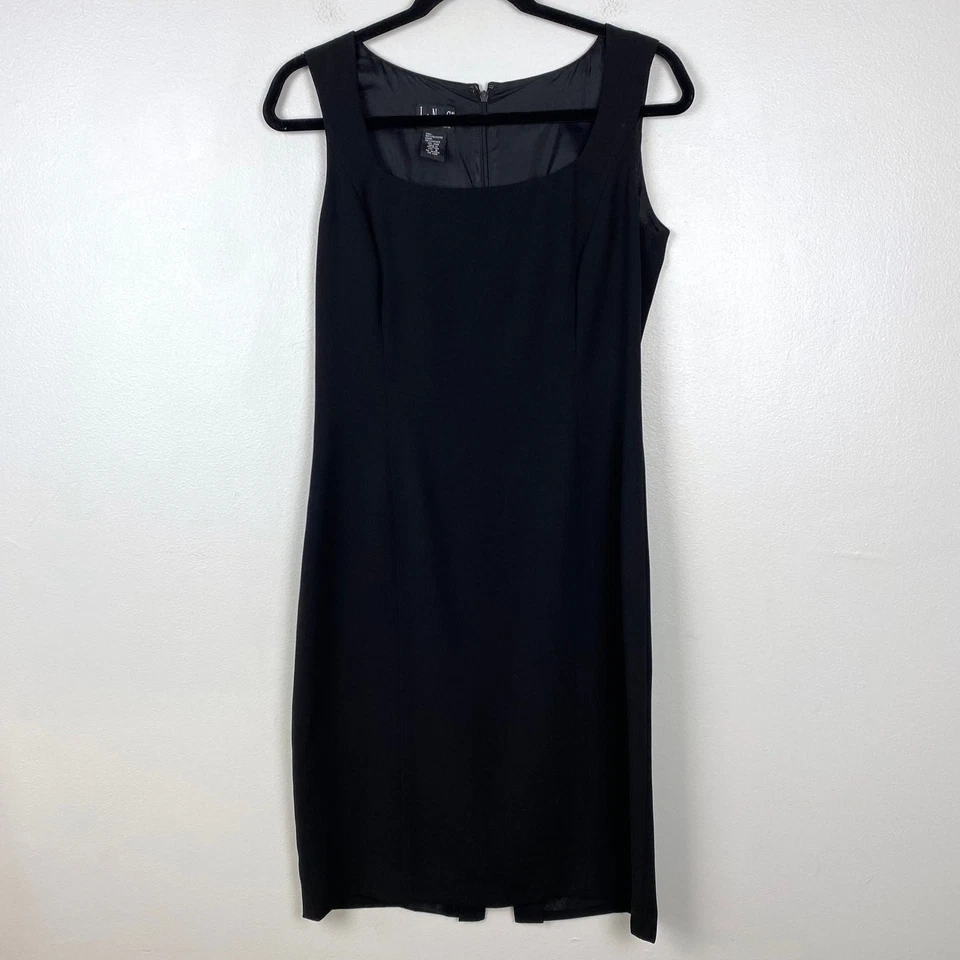 Vintage 90s International Concepts Sheath Dress Little Black Dress Office Size 6 - Image 1 of 4
