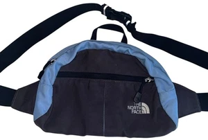 The North Face Roo II Hiker Lumbar Waist Fanny Pack Day Bag Gray Light Blue Zip - Picture 1 of 5