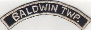 SEA SCOUT BALDWIN TWP. BWS BLUE AND WHITE FELT COMMUNITY STRIP GAUZE BACK - Bild 1 von 2