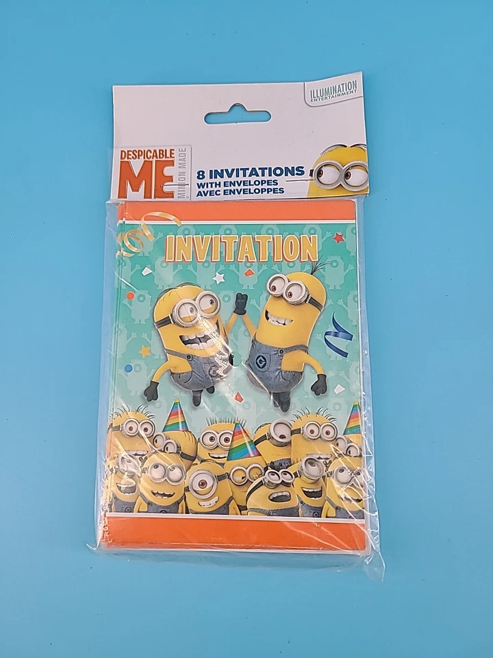 3 X Unique Despicable Me Minions Birthday Party Invitations 16 Ct With Envelopes