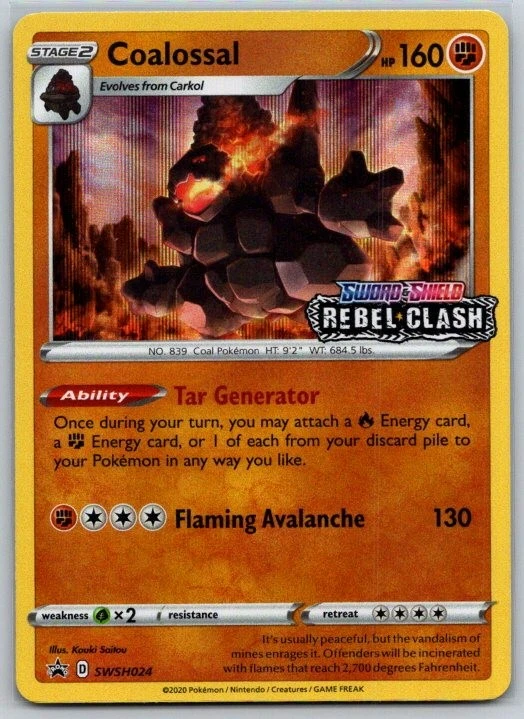 Coalossal - (Prerelease) SWSH024 Promo SWSH: Sword & Shield Promo Cards NM - Image 1 of 2
