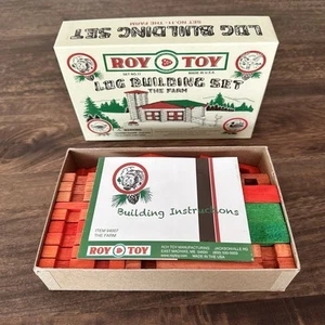 Roy Toy Real Wood Log Building Set The Farm No. 11 - New! - Picture 1 of 16