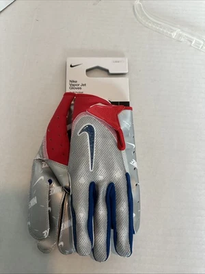 Nike Vapor Jet 7.0 Wide Receiver Football Gloves USA Red White Blue Youth Size L - Image 1 of 4