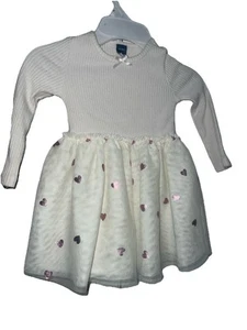 Antiguo Vestido Azul Marino Bebé Niña 12-18 Meses Corazón Tutú Vestido Nuevo - Imagen 1 de 5
