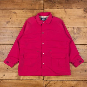 Vintage Woolrich Coat Coat XL 70s USA Made Pink Womens Zip Snap - Picture 1 of 6