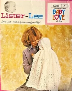 Lister Lee Baby Love 4 Ply Carrying Cape C986 Knitting Pattern Soft & Gentle - Bild 1 von 3