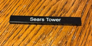 LEGO 4162pb018 Tile 1 x 8 with Sears Tower Pattern - Black - New - Picture 1 of 1