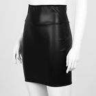 Ladies PU Leather High Waist Skirt Bodycon Pencil Party Office Slim Fit Skirts