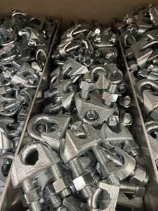 "Abrazaderas de cable de 3/4"" pernos en U abrazaderas galvanizadas clips de cable de acero para aviones" - Imagen 1 de 1