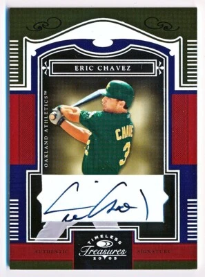 2005 Timeless Treasures Eric Chavez Signature Silver Auto #78 (02/25) Foto 1 de 2
