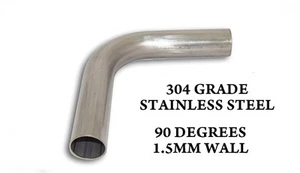 57 MM 2.25" STAINLESS STEEL EXHAUST MANDREL TIGHT RADIUS BEND 90 DEG 1.5MM WALL - Picture 1 of 1