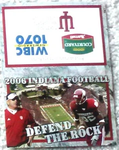 INDIANA UNIVERSITY HOOSIERS 2006 FOOTBALL POCKET SPIELPLAN - TRAINER HEP - NEUWERTIG! - Bild 1 von 1